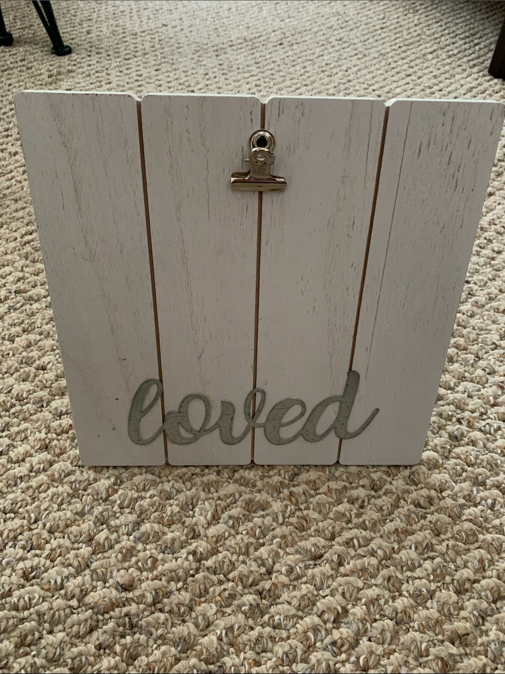White "Loved" Wooden Stand Up Decoration.